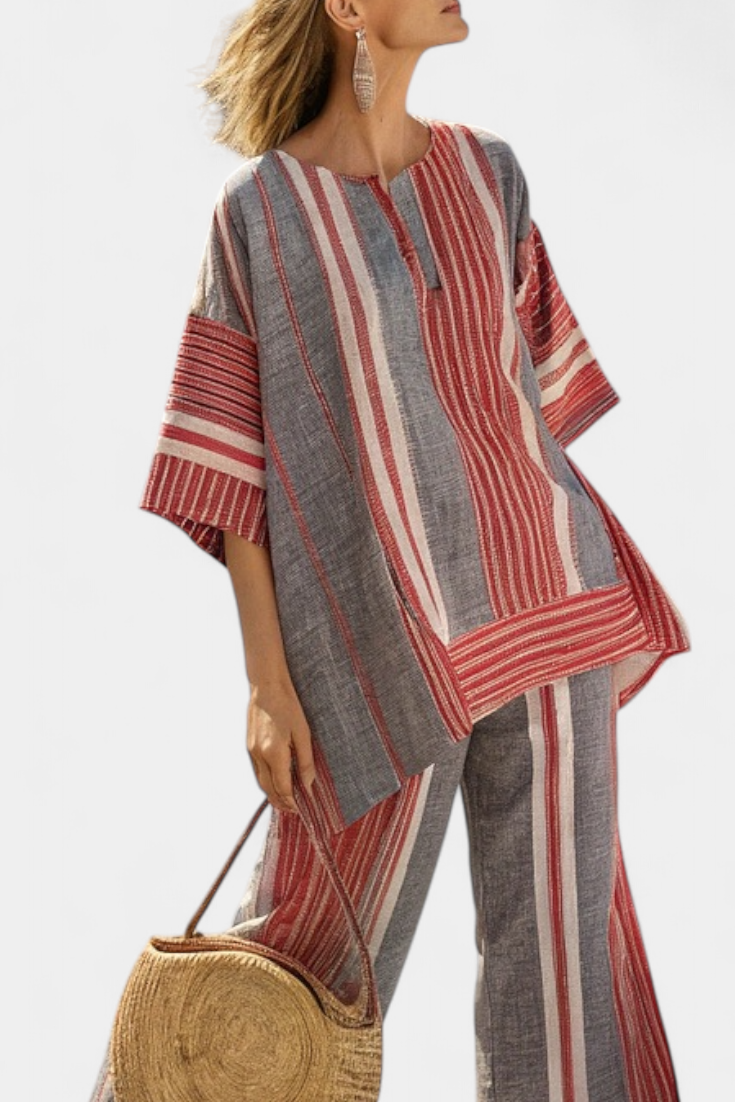 Bella | Women's Linen Wide Leg Pants Set 2