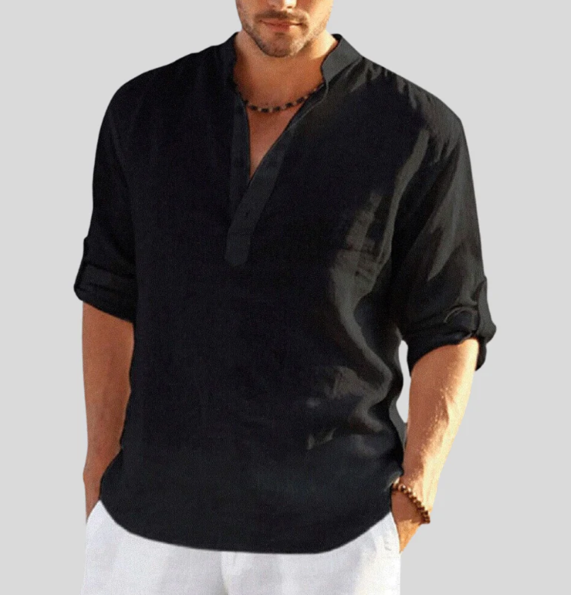 Men's Relaxed Shirt Open Collar Short Sleeve Casual