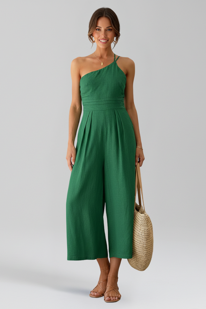 Clara | Women's Elegant One-Shoulder Wide-Leg Jumpsuit 5