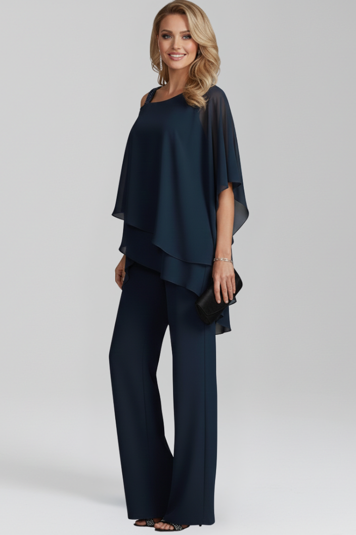 Daisy | Women's Jumpsuit Elegant Cold-Shoulder Wide-Leg 4