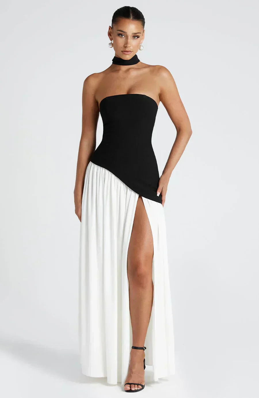 Ella | Women's Asymmetric Maxi Dress with High Slit 3
