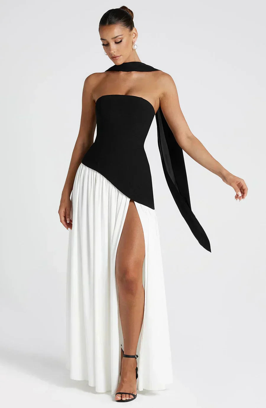 Ella | Women's Asymmetric Maxi Dress with High Slit 4