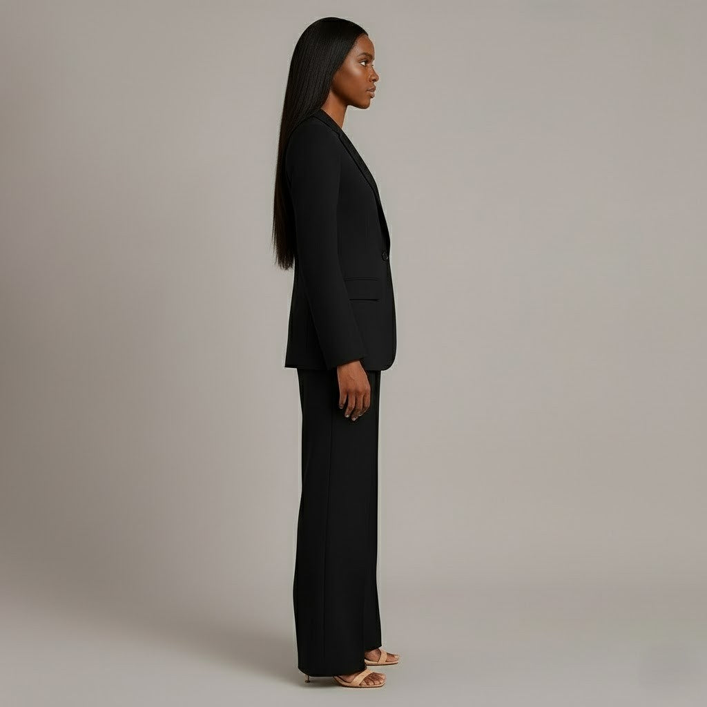Women's Blazer Set | Button Front | Wide Leg Trousers | Casual Outfit