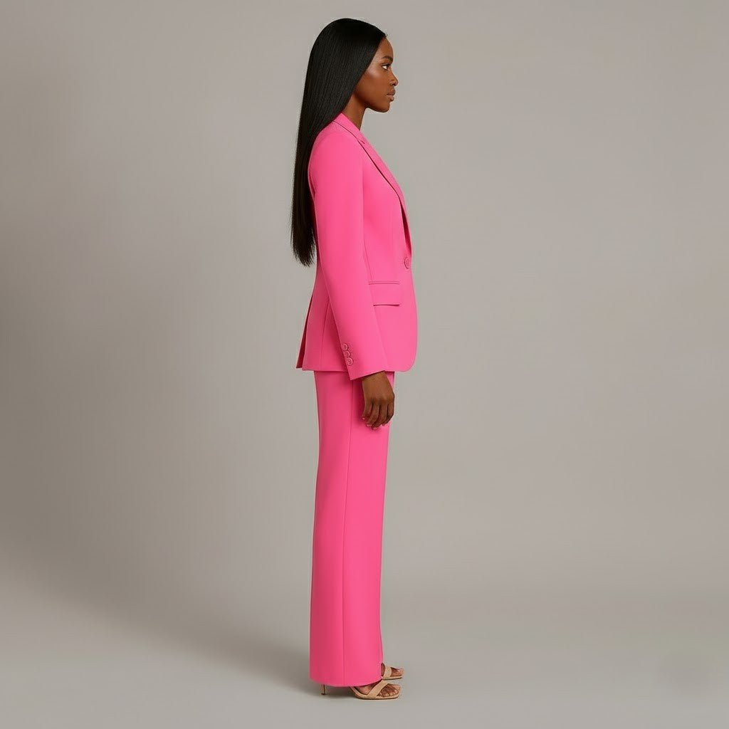 Women's Blazer Set | Button Front | Wide Leg Trousers | Casual Outfit