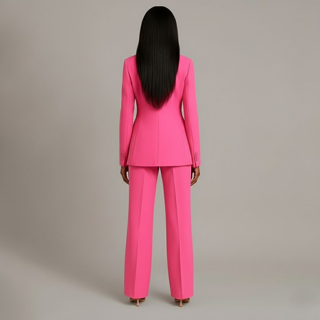 Women's Blazer Set | Button Front | Wide Leg Trousers | Casual Outfit