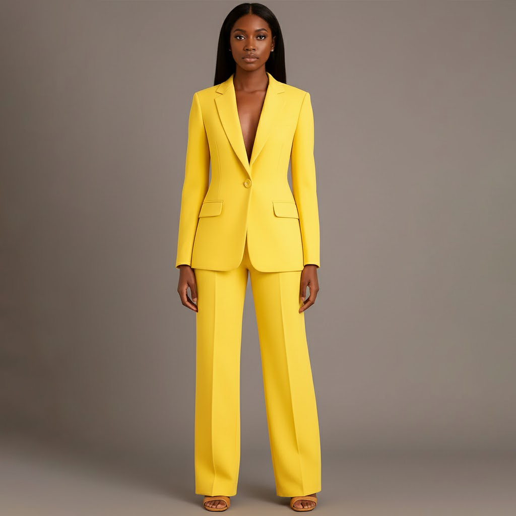 Women's Blazer Set | Button Front | Wide Leg Trousers | Casual Outfit