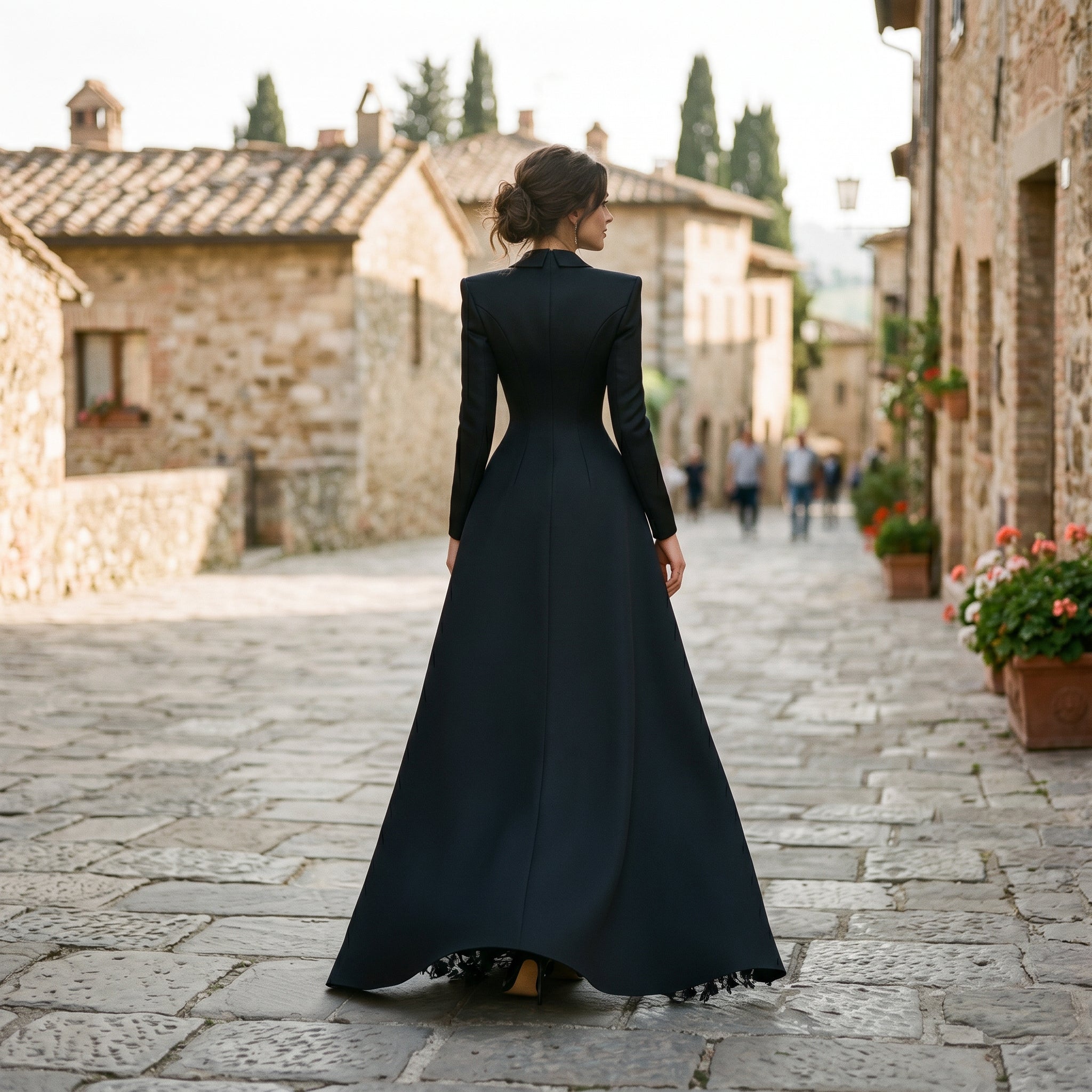Women's Gown Set Tailored V-Neck Long Sleeve Formal Evening Events