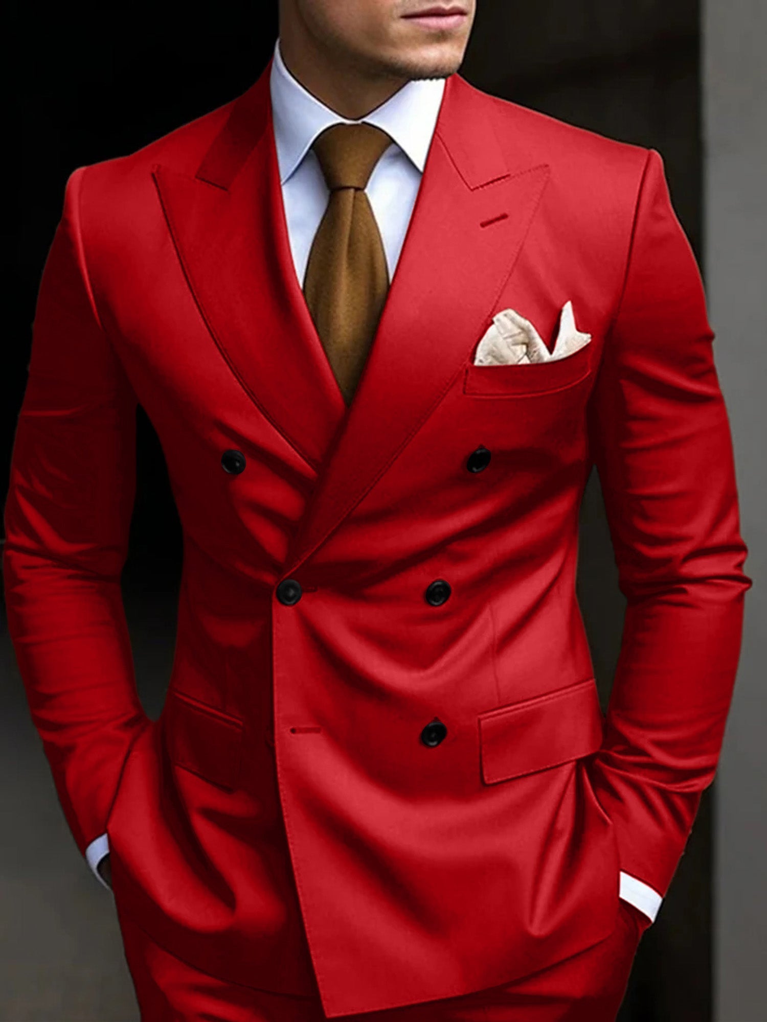 Men's Suit Double Breasted Design Cotton Blend | Formal Wear