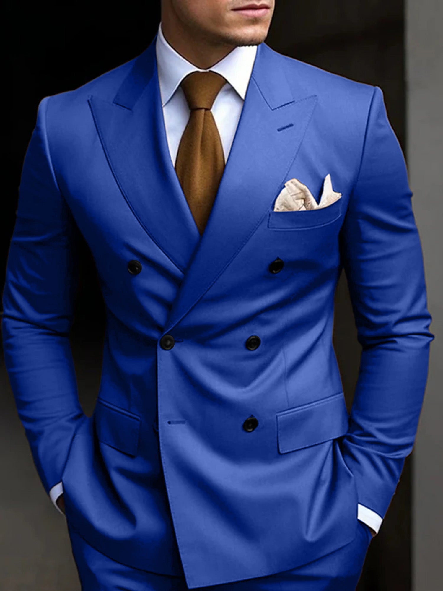 Men's Suit Double Breasted Design Cotton Blend | Formal Wear