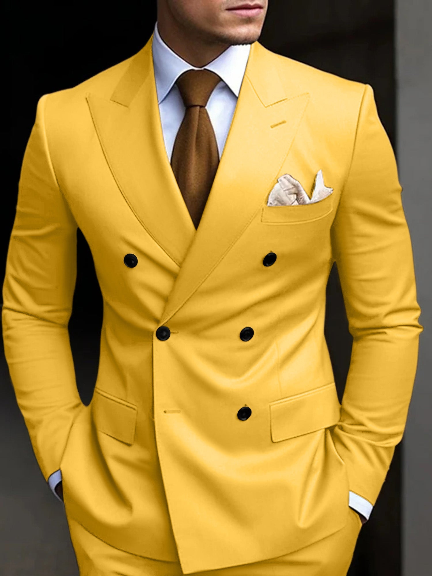 Men's Suit Double Breasted Design Cotton Blend | Formal Wear