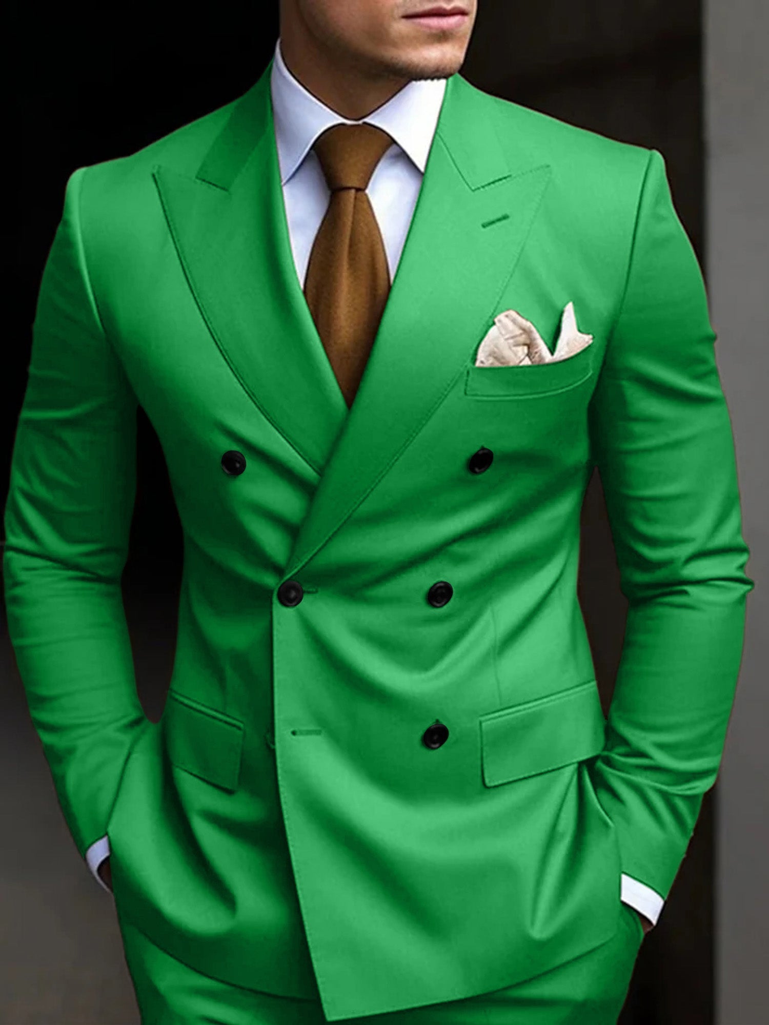 Men's Suit Double Breasted Design Cotton Blend | Formal Wear