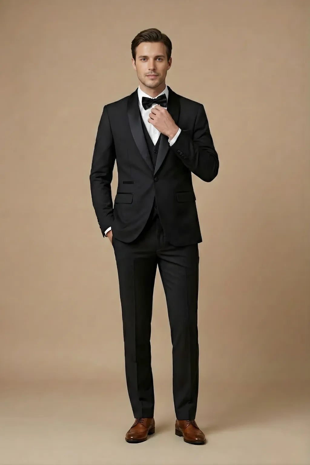 Men's Slim Fit Three-Piece Suit | Stylish Wedding Attire