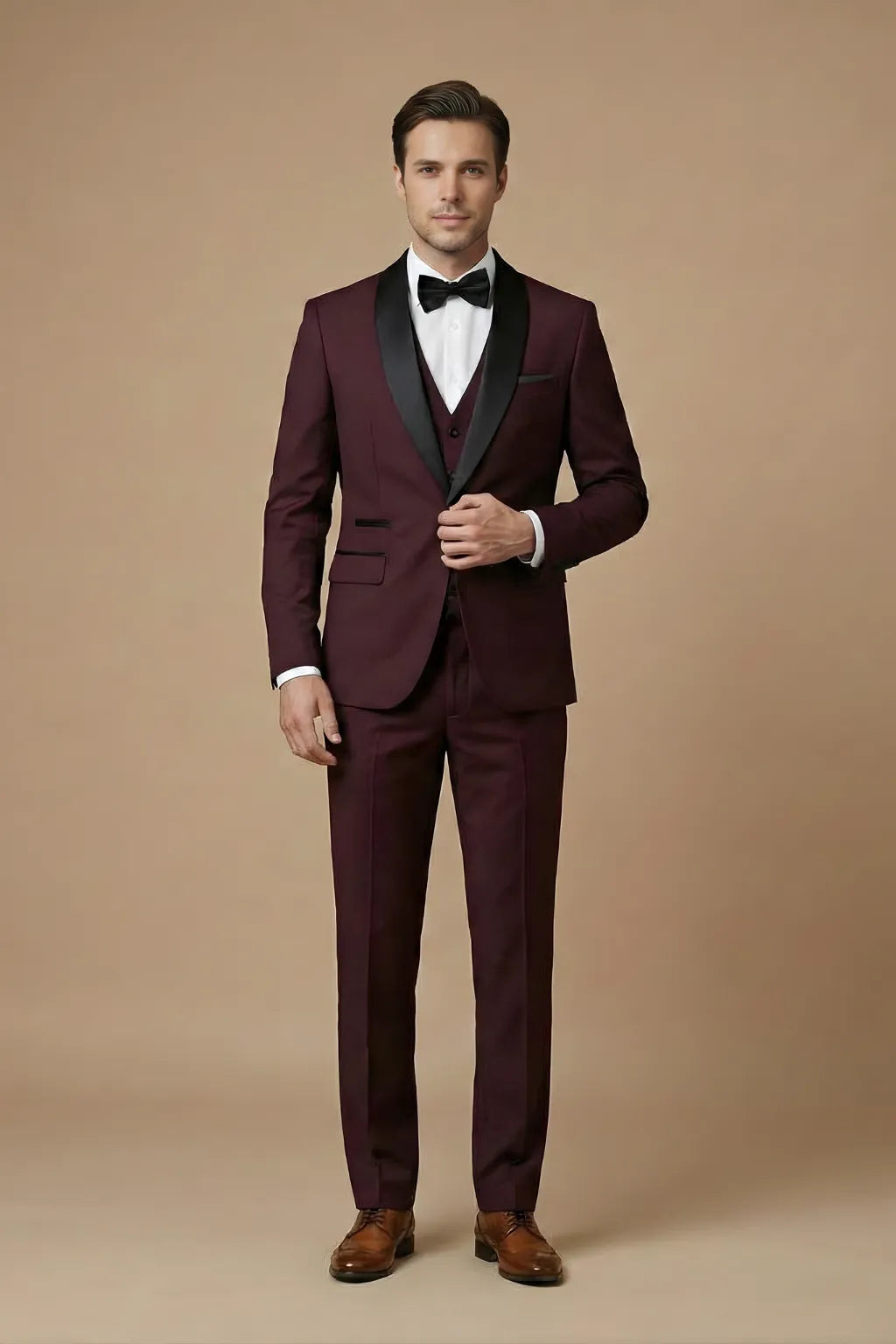 Men's Slim Fit Three-Piece Suit | Stylish Wedding Attire