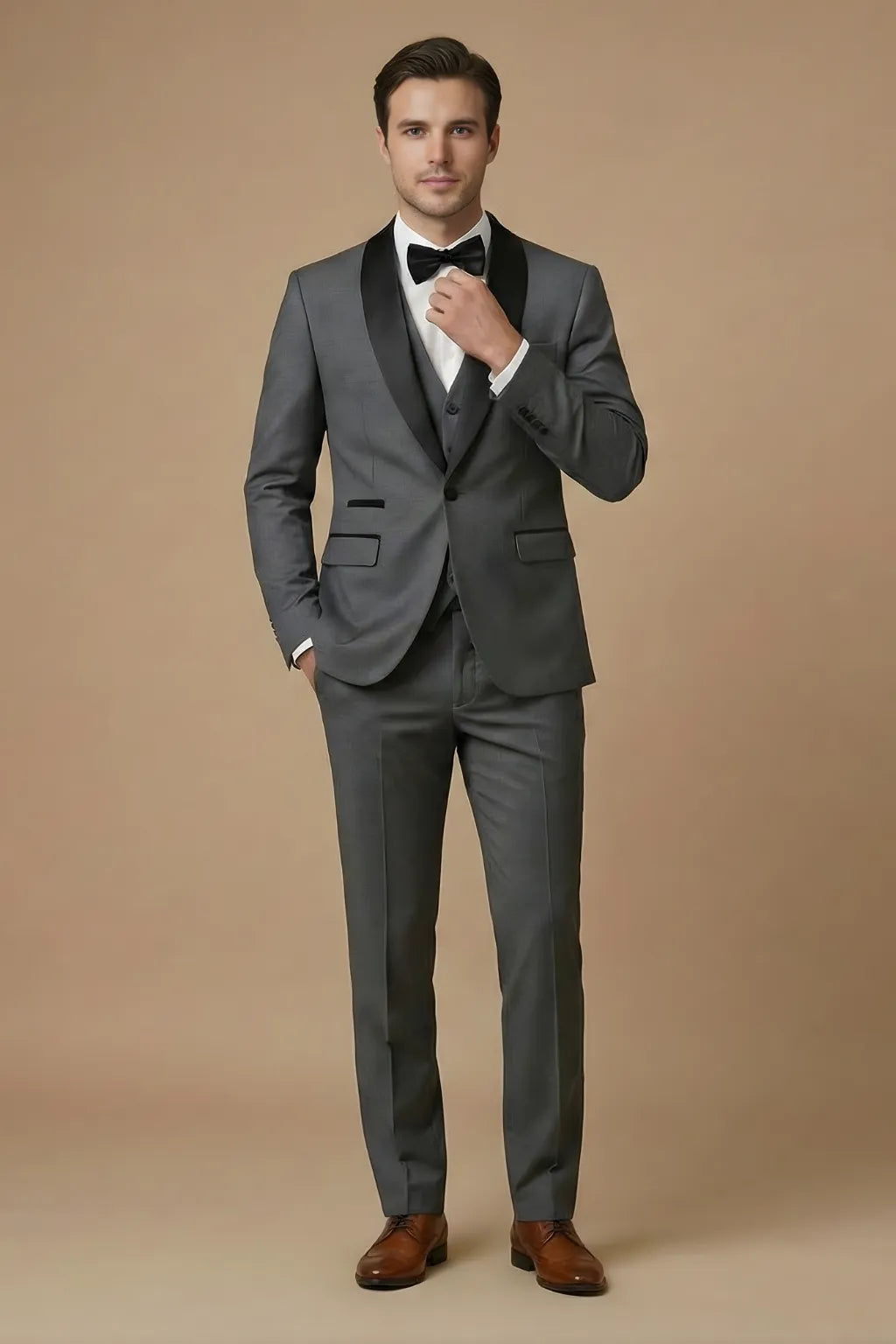 Men's Slim Fit Three-Piece Suit | Stylish Wedding Attire