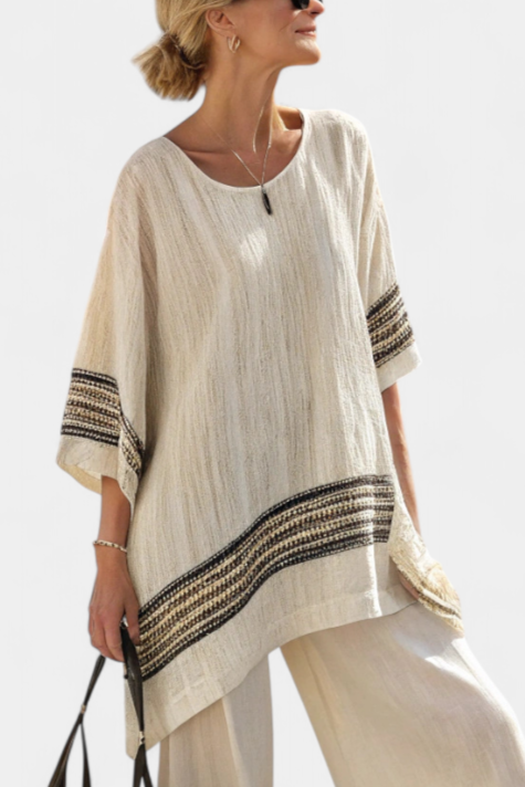 Hannah | Women's Linen Top and Flowing Pants Set 2