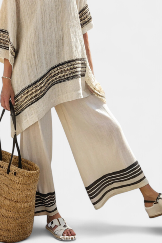 Hannah | Women's Linen Top and Flowing Pants Set 3