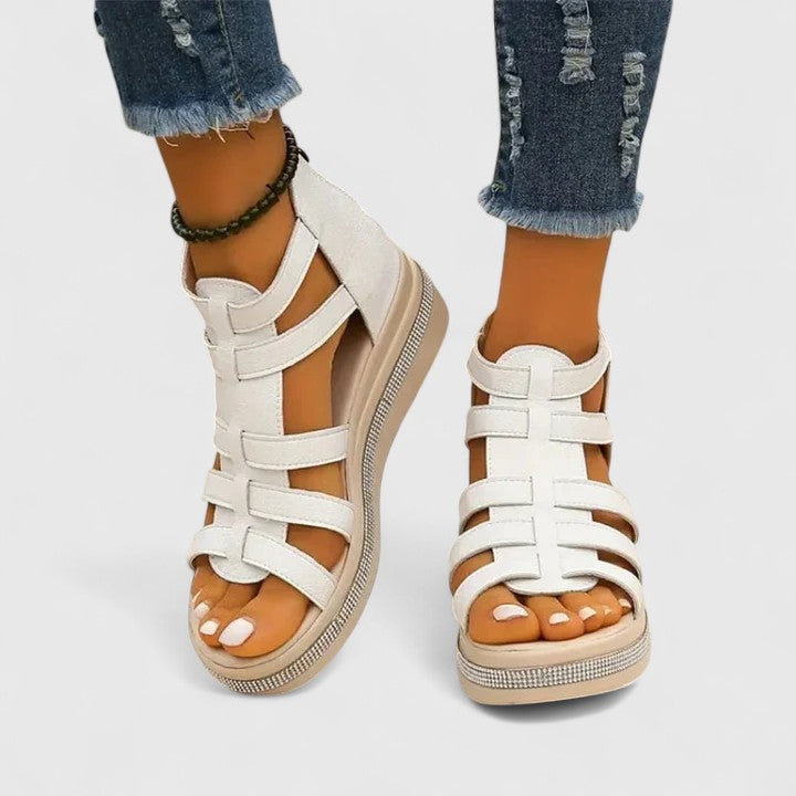 Kendra | Women's Orthopedic Wedge Sandals with Rhinestones 0