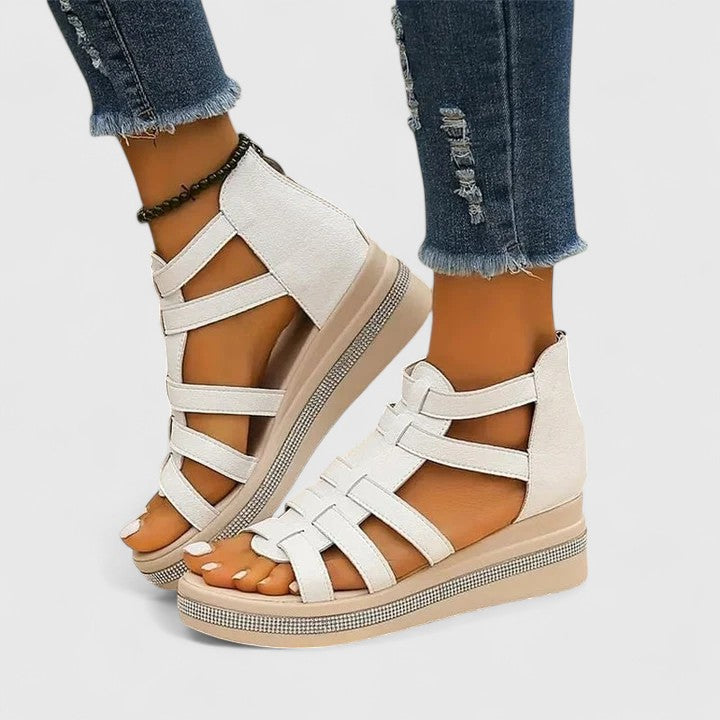 Kendra | Women's Orthopedic Wedge Sandals with Rhinestones 3