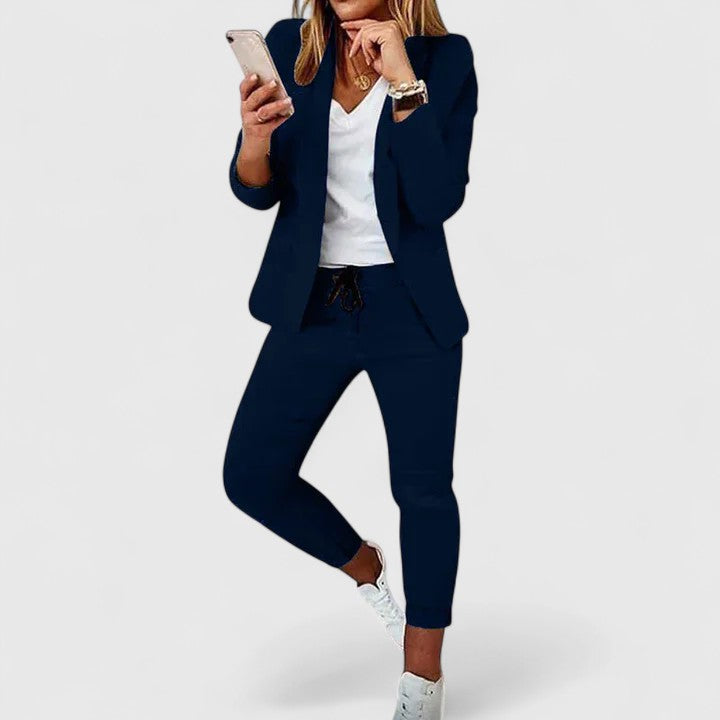 Kira | Women's Two Piece Set Elegant Blazer Joggers 12