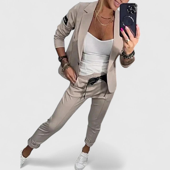 Kira | Women's Two Piece Set Elegant Blazer Joggers 2
