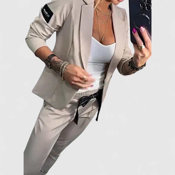 Kira | Women's Two Piece Set Elegant Blazer Joggers 5