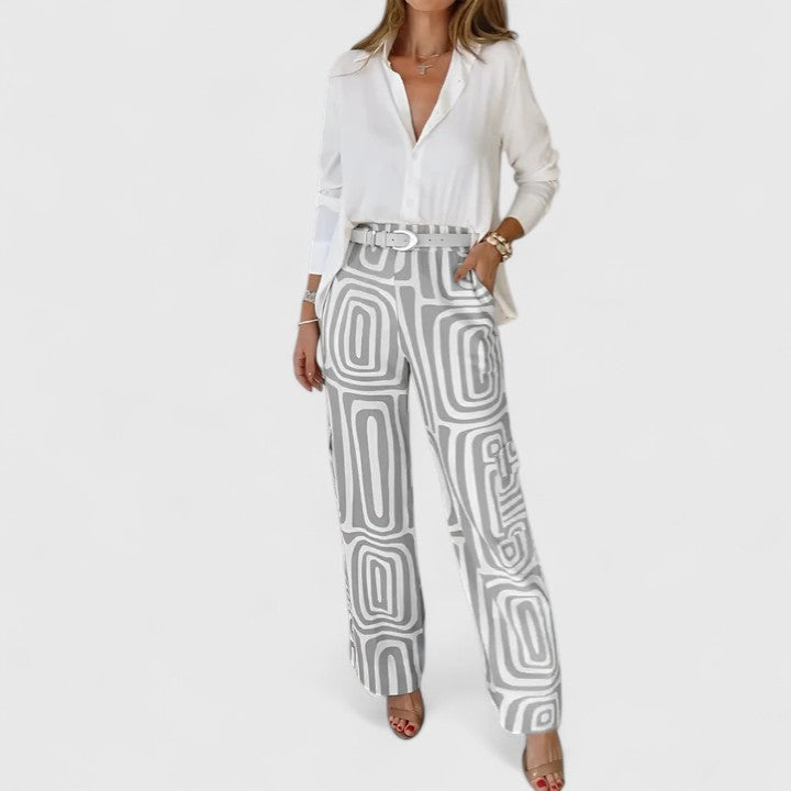 Kira | Women's Two Piece Set with Geometric Print 2