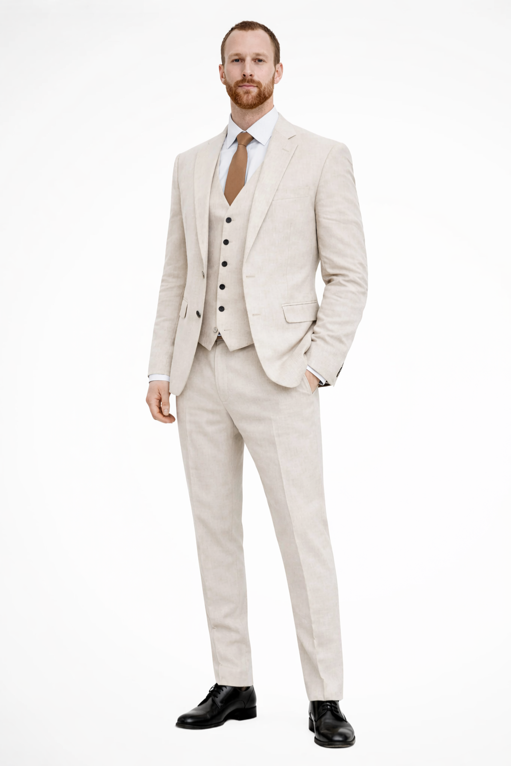 Men's Three-Piece Linen Suit | Summer Style