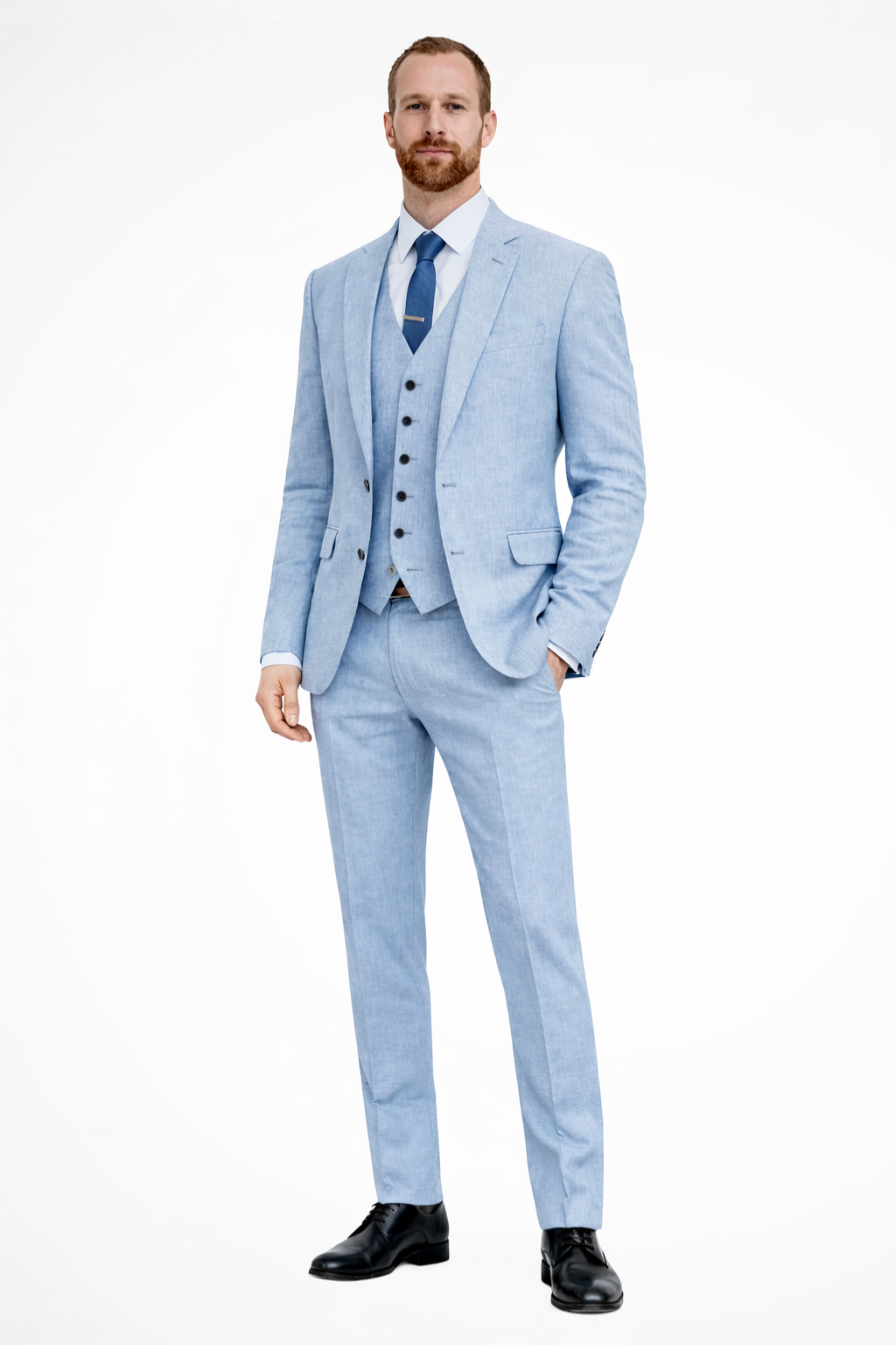Men's Three-Piece Linen Suit | Summer Style