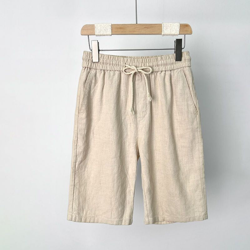 Men's Shorts Cotton-Linen Blend Adjustable Waist Relaxed Fit Casual Design 2