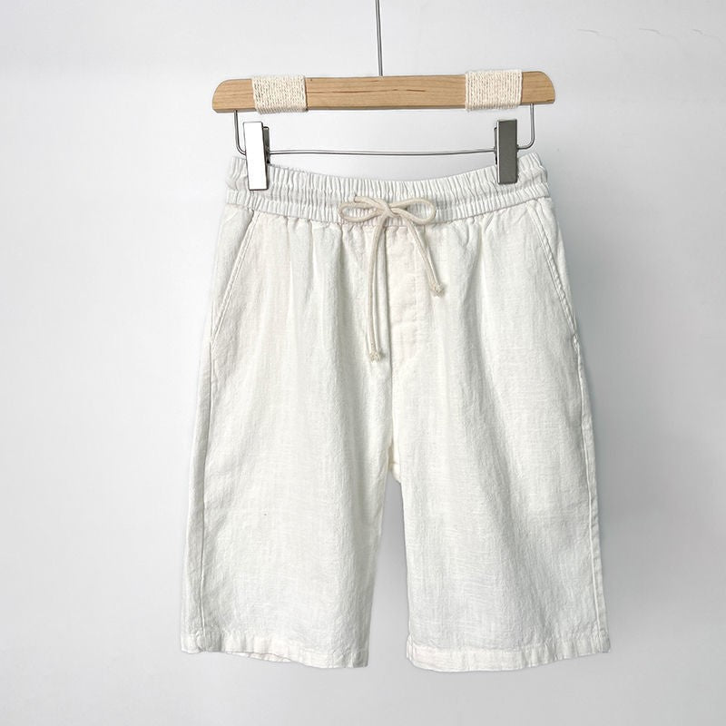 Men's Shorts Cotton-Linen Blend Adjustable Waist Relaxed Fit Casual Design 3