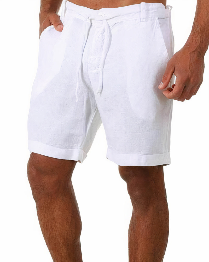 Men's Shorts Linen Blend Relaxed Fit with Front Pockets for Summer Comfort 1