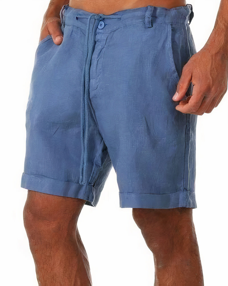 Men's Shorts Linen Blend Relaxed Fit with Front Pockets for Summer Comfort 3