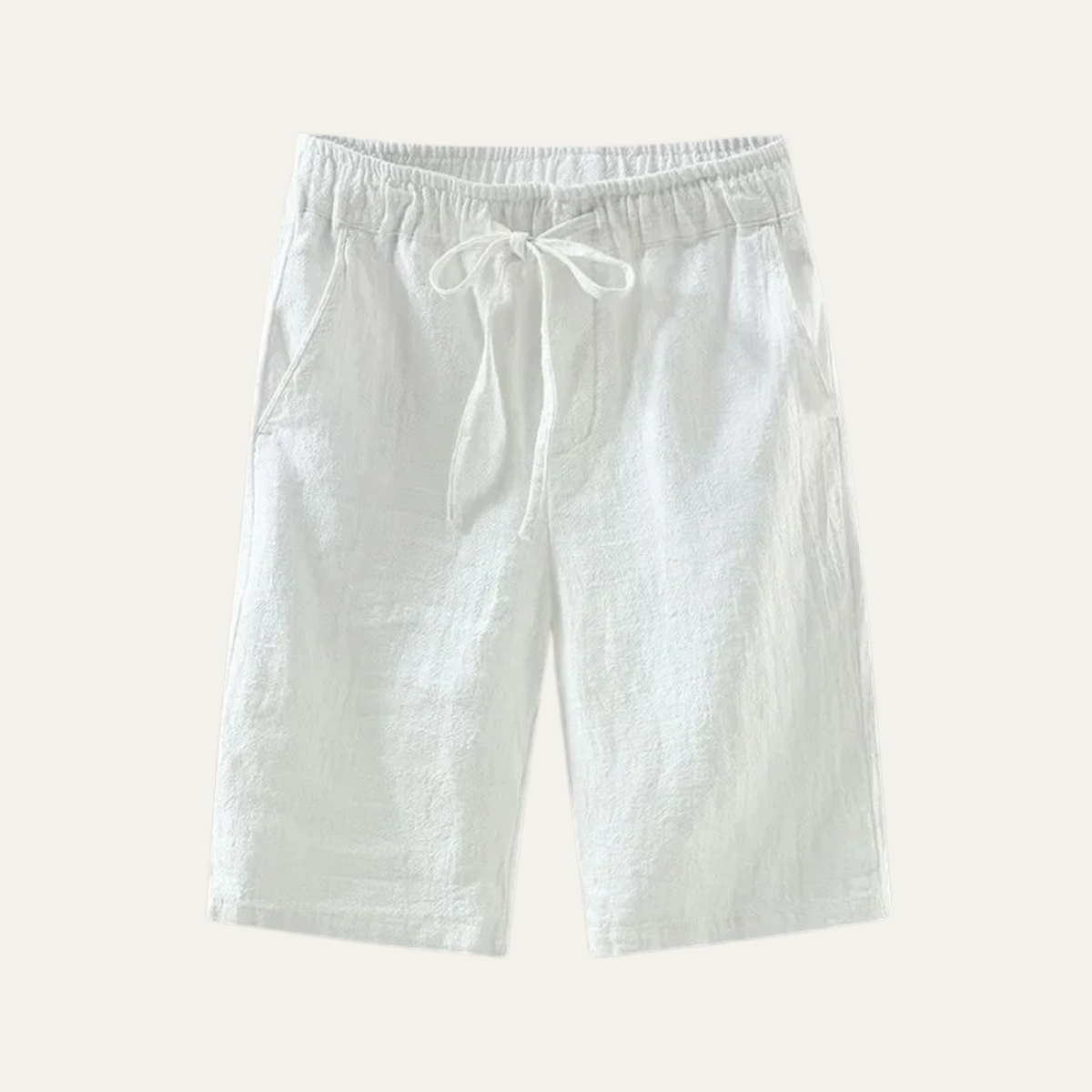 Men's Swim Shorts Cotton-Linen Blend Adjustable Waist Lightweight Breathable 3