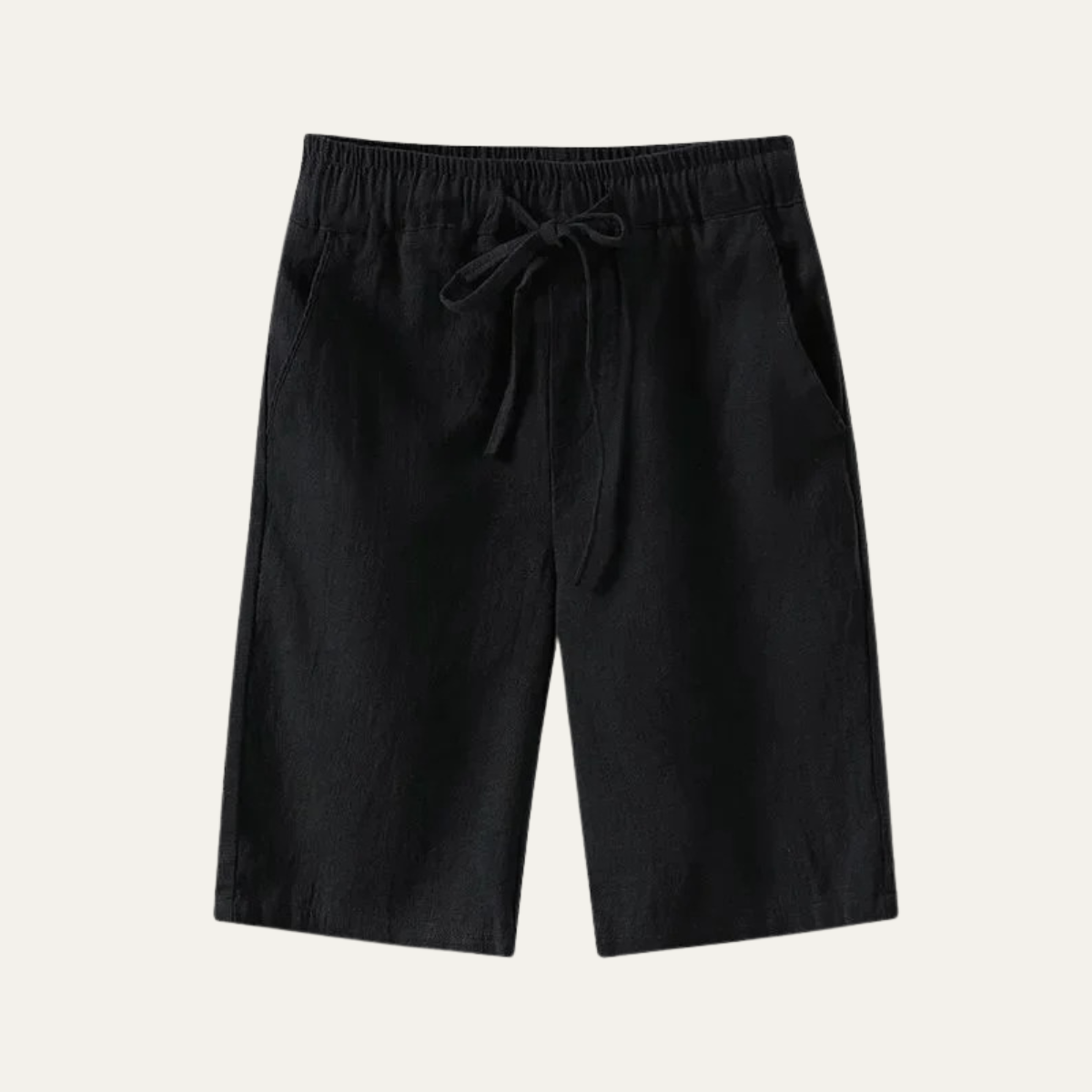Men's Swim Shorts Cotton-Linen Blend Adjustable Waist Lightweight Breathable 4