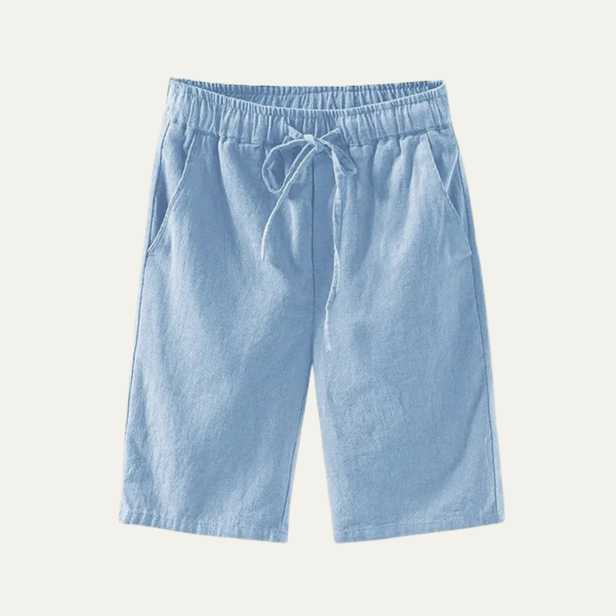 Men's Swim Shorts Cotton-Linen Blend Adjustable Waist Lightweight Breathable 5