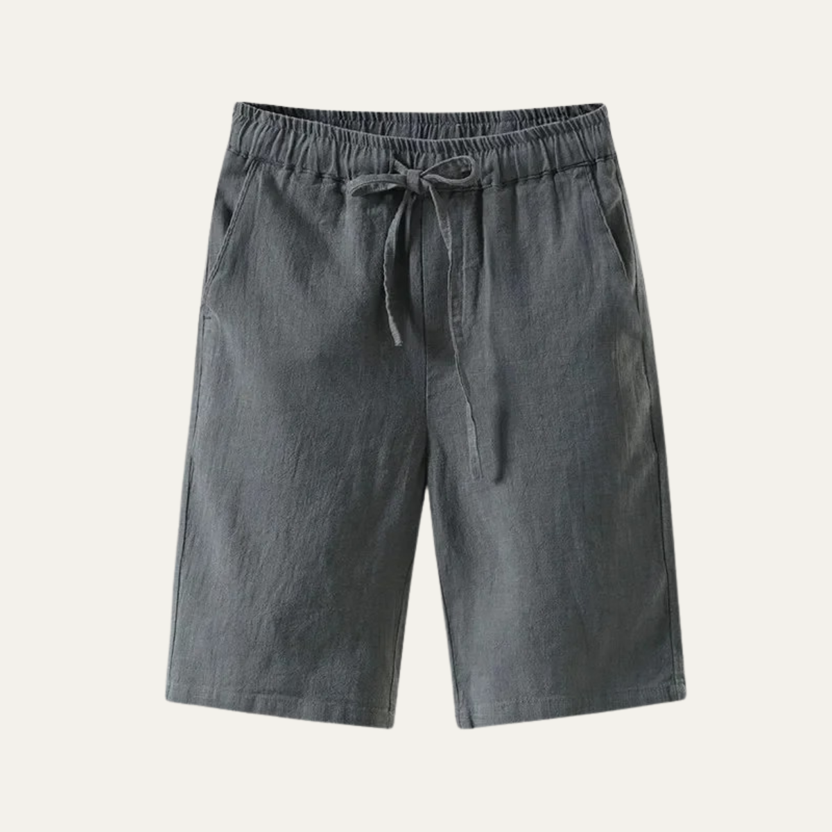 Men's Swim Shorts Cotton-Linen Blend Adjustable Waist Lightweight Breathable 7