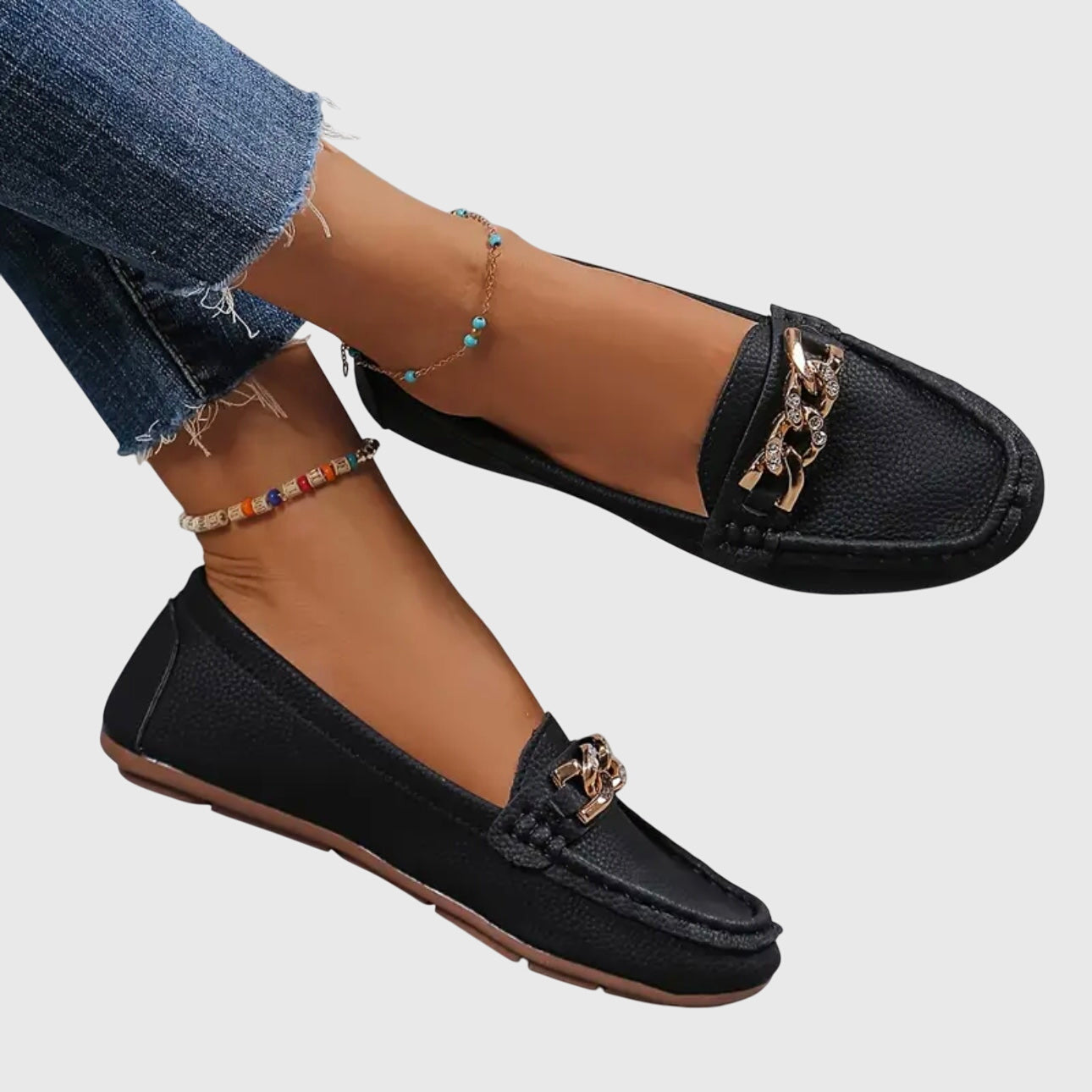 Mia | Women's Loafers with Gold-Chain Detail 1