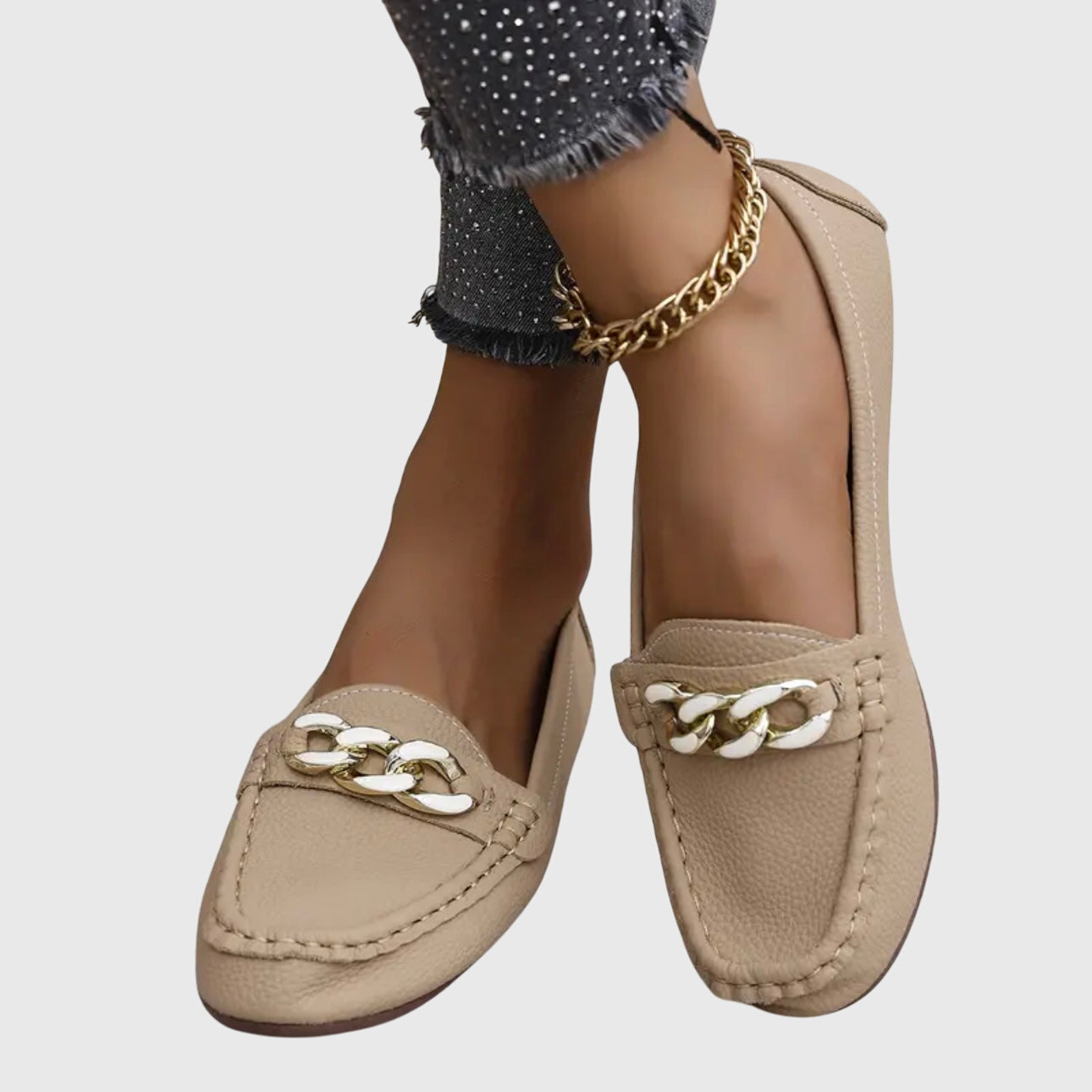 Mia | Women's Loafers with Gold-Chain Detail 5