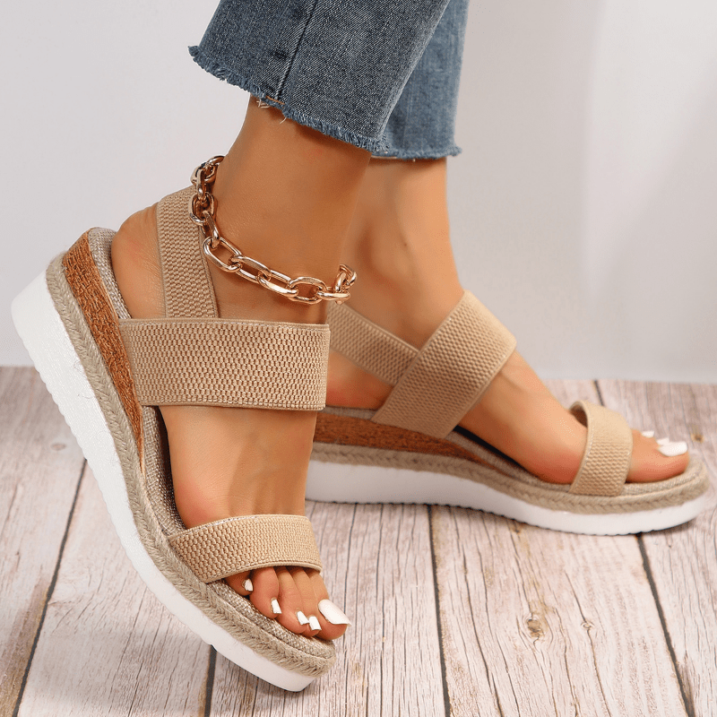 Mia | Women's Platform Sandals with Elastic Straps 0