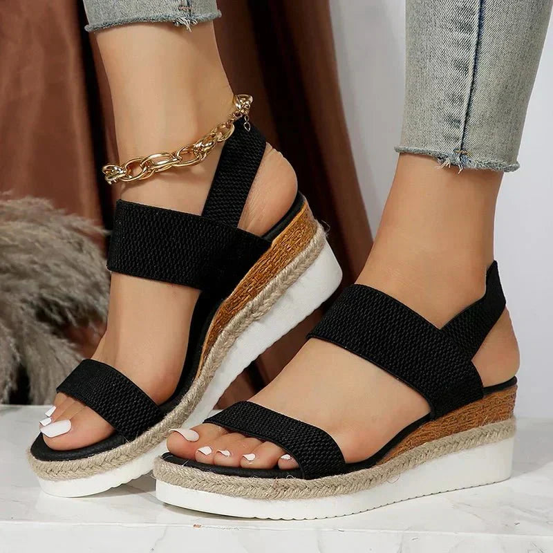 Mia | Women's Platform Sandals with Elastic Straps 4