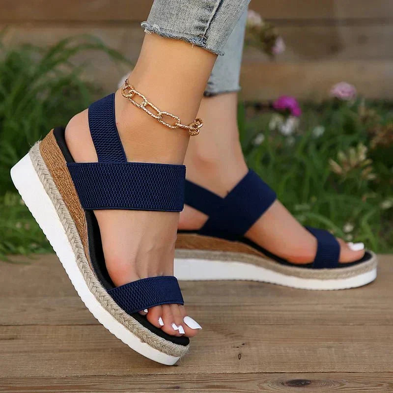 Mia | Women's Platform Sandals with Elastic Straps 6