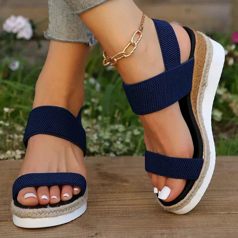 Mia | Women's Platform Sandals with Elastic Straps 7