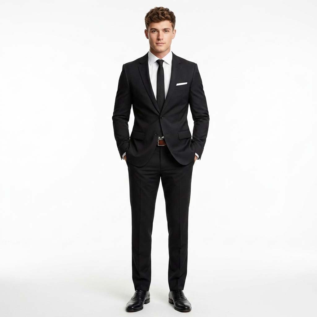 Men's Suit Tailored Slim Fit Ensemble Wool