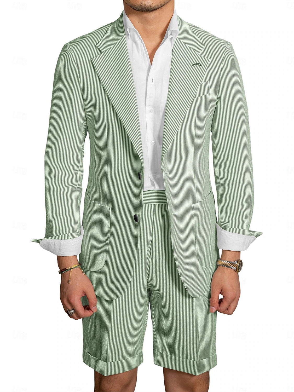 Men's Seersucker Tailored Fit Wedding Shorts