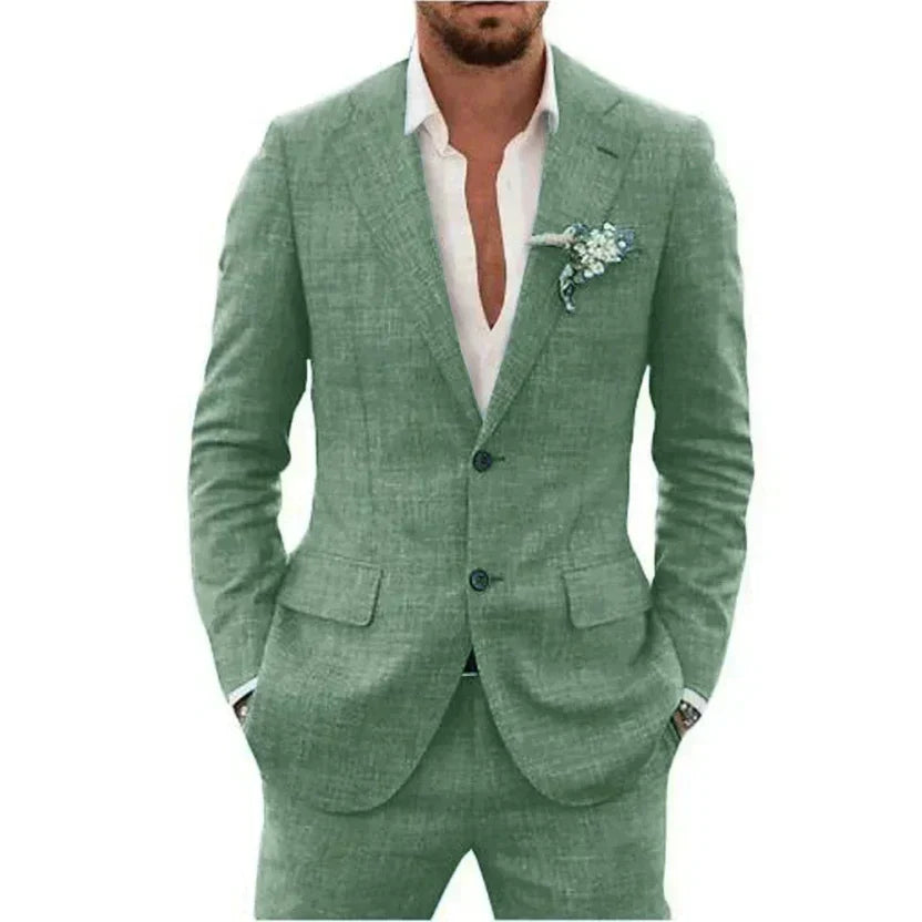 Men's Tailored Two-Piece Suit | Lightweight Linen