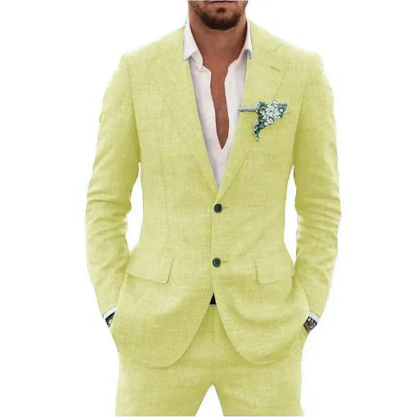 Men's Tailored Two-Piece Suit | Lightweight Linen