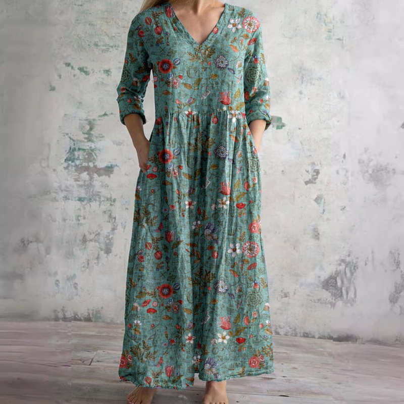 Women's Floral Summer Dress V-Neck Sleeveless Casual