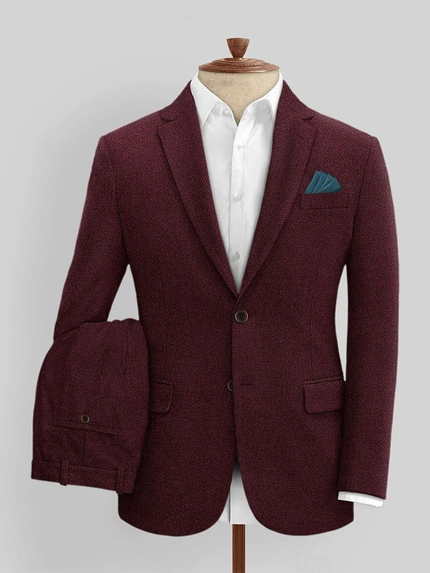 Men's Wedding Suit Tweed 3 Piece Tailored Set
