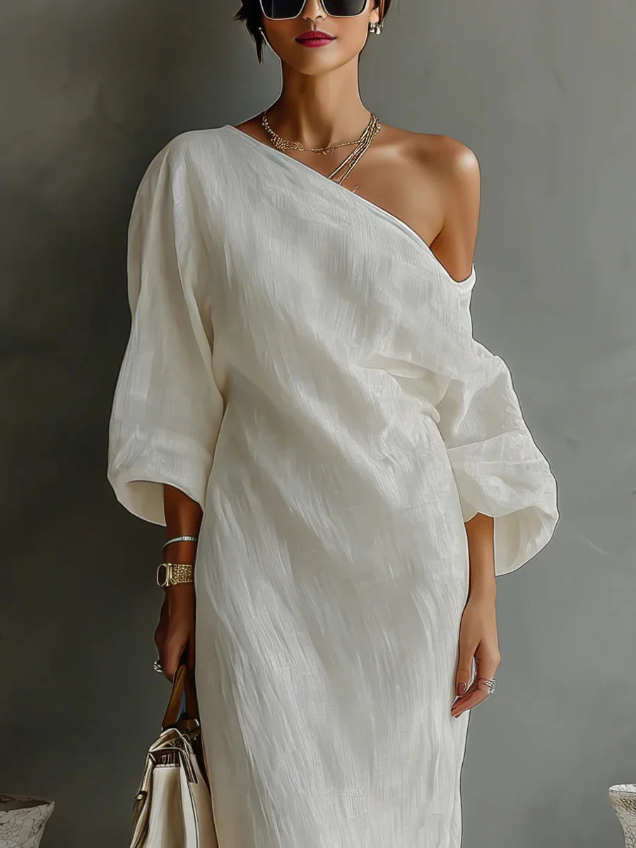 Women's One Shoulder Dress Daisy Print
