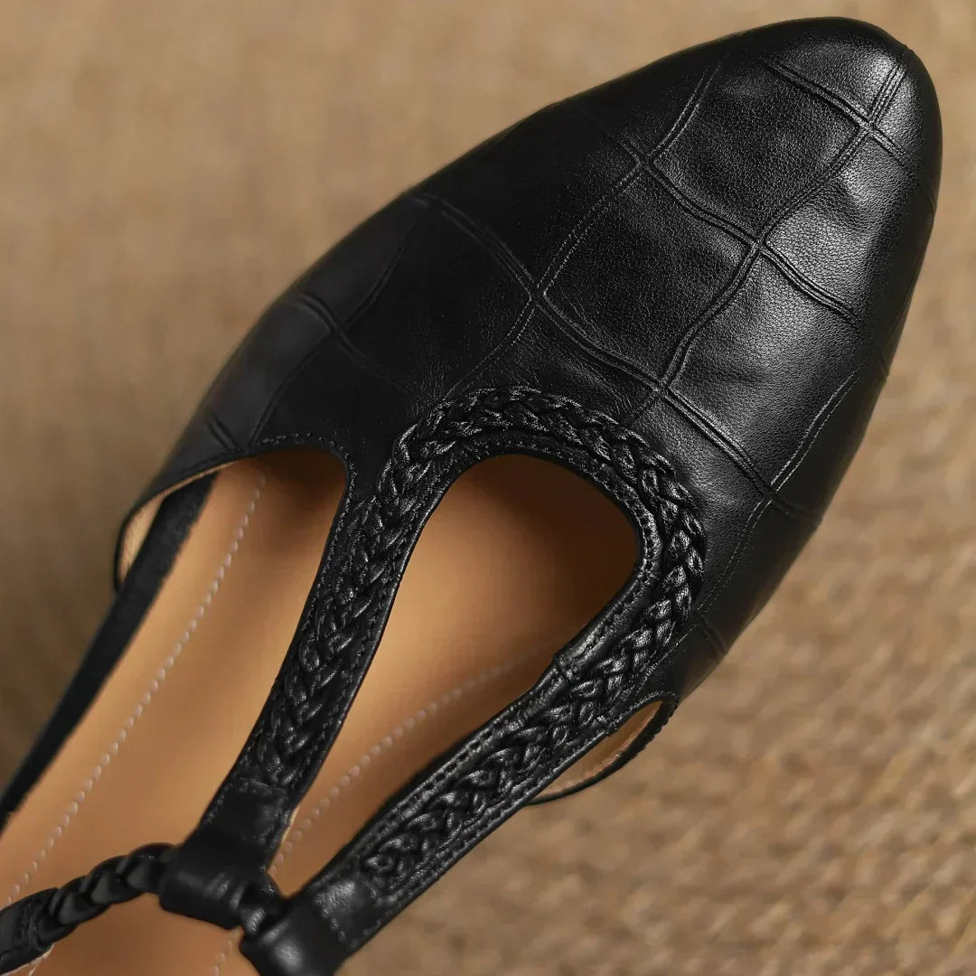 Women's T-Strap Mary Jane Flats Pointed Toe Casual Footwear